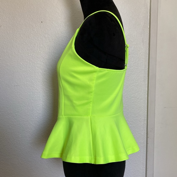 Neon green peplum top - Picture 2 of 4